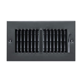 8x4 2-Way Black Steel Air Supply Register, Directional Register Vent Cover for Sidewall Or Ceiling