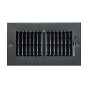 8 x 4-inch Black Steel flat stamped supply register, front view