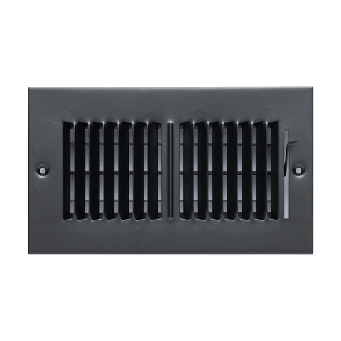 Fits 8x4 Duct Opening 2 Way Steel Air Supply Diffuser | Register Vent Cover Grille for Sidewall and Ceiling | Black | Outer Dimensions: 9.75" X 5.75"