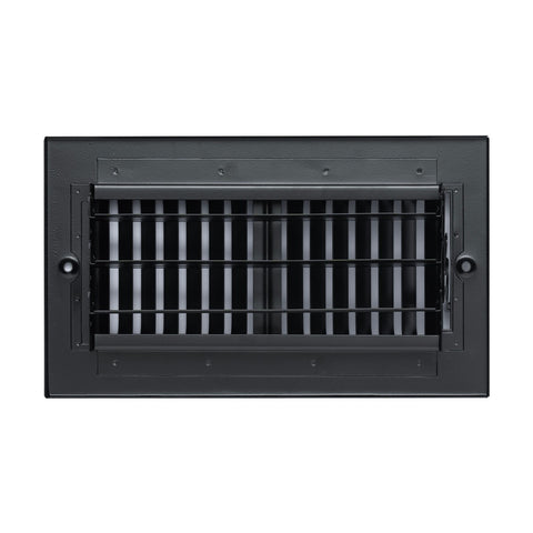 Fits 8x4 Duct Opening 2 Way Steel Air Supply Diffuser | Register Vent Cover Grille for Sidewall and Ceiling | Black | Outer Dimensions: 9.75" X 5.75"