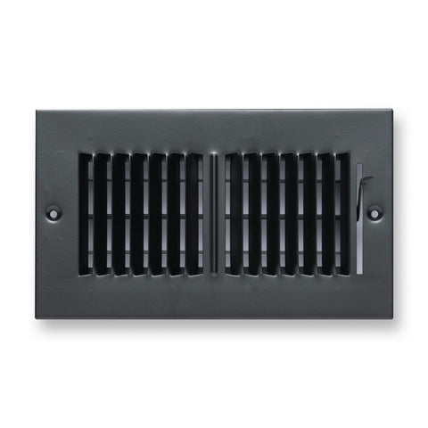 Fits 8x4 Duct Opening 2 Way Steel Air Supply Diffuser | Register Vent Cover Grille for Sidewall and Ceiling | Black | Outer Dimensions: 9.75" X 5.75"