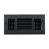 10x4 3-Way Black Steel Air Supply Register, Directional Register Vent Cover for Sidewall Or Ceiling