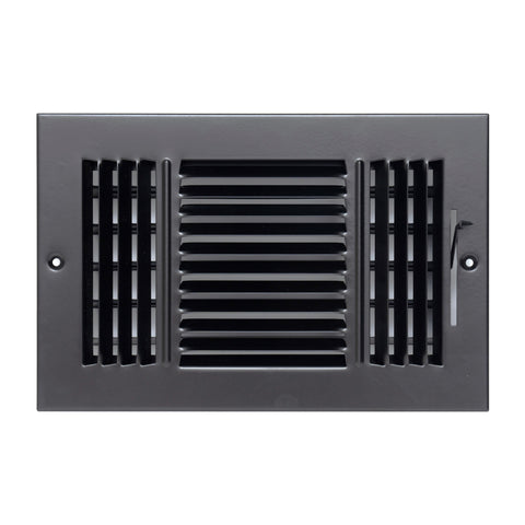 Steel Air Supply Diffuser 3 WAY | Black Vent Cover Grille for Sidewall and Ceiling