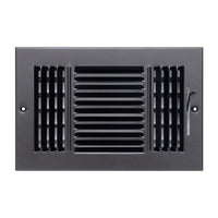 Fits 10x6 Duct Opening 3 Way Steel Air Supply Diffuser by Handua | Register Vent Cover Grill for Sidewall and Ceiling | Black | Outer Dimensions: 11.75" X 7.75"