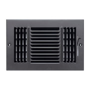 10 x 6-inch Black Steel flat stamped supply register, front view