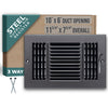 Steel Air Supply Diffuser 3 WAY | Black Vent Cover Grille for Sidewall and Ceiling