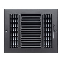 Fits 10x8 Duct Opening 3 Way Steel Air Supply Diffuser by Handua | Register Vent Cover Grill for Sidewall and Ceiling | Black | Outer Dimensions: 11.75" X 9.75"