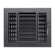 10 x 8-inch Black Steel flat stamped supply register, front view