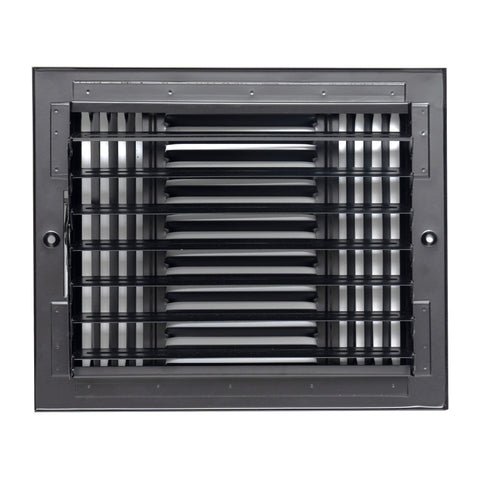 Fits 10x8 Duct Opening 3 Way Steel Air Supply Diffuser by Handua | Register Vent Cover Grill for Sidewall and Ceiling | Black | Outer Dimensions: 11.75" X 9.75"