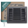Steel Air Supply Diffuser 3 WAY | Black Vent Cover Grille for Sidewall and Ceiling