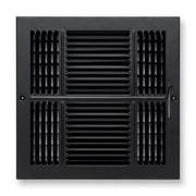 12 x 12-inch Black Steel flat stamped supply register, front view
