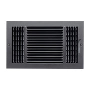 14 x 8-inch Black Steel flat stamped supply register, front view