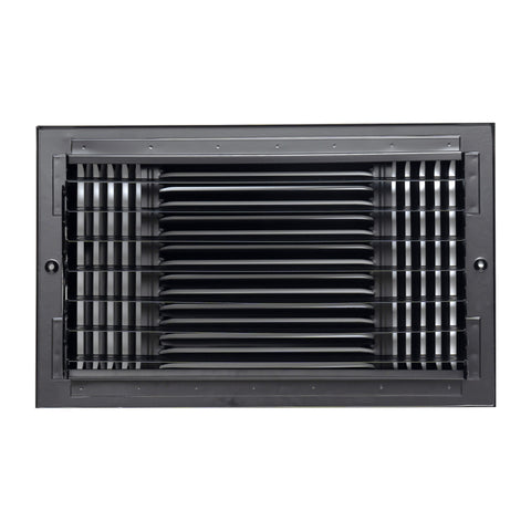 Fits 14x8 Duct Opening 3 Way Steel Air Supply Diffuser by Handua | Register Vent Cover Grill for Sidewall and Ceiling | Black | Outer Dimensions: 15.75" X 9.75"