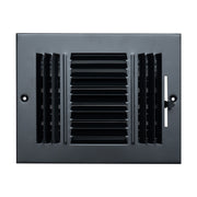 8 x 6-inch Black Steel flat stamped supply register, front view