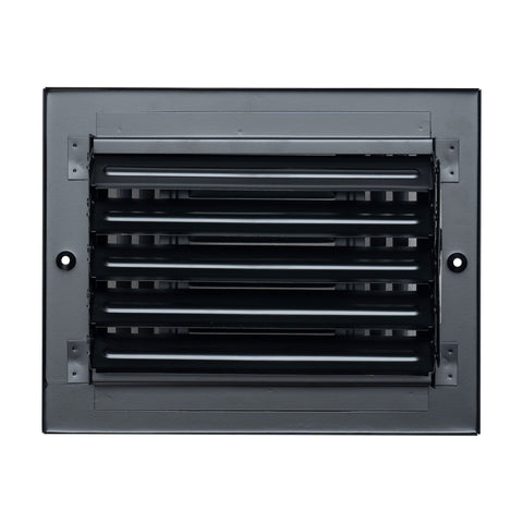 Fits 8x6 Duct Opening 3 WAY Steel Air Supply Diffuser by Handua | Register Vent Cover Grille for Sidewall and Ceiling | Black | Outer Dimensions: 9.75" X 7.75"