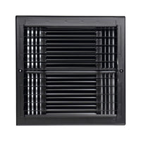 Fits 12x12 Duct Opening 4 Way Steel Air Supply Diffuser by Handua | Register Vent Cover Grill for Sidewall and Ceiling | Black | Outer Dimensions: 13.75" X 13.75"