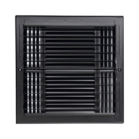 Fits 12x12 Duct Opening 4 Way Steel Air Supply Diffuser by Handua | Register Vent Cover Grill for Sidewall and Ceiling | Black | Outer Dimensions: 13.75" X 13.75"