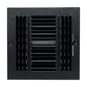 8 x 8-inch Black Steel flat stamped supply register, front view