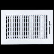10 x 6-inch White Steel flat stamped supply register, front view