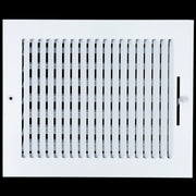 10 x 8-inch White Steel flat stamped supply register, front view