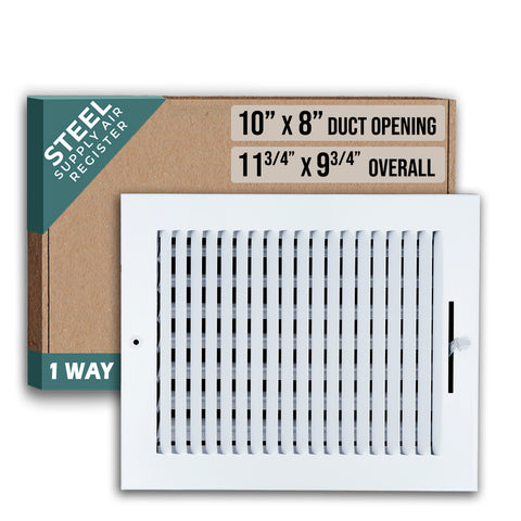 10 X 8 Duct Opening | 1 WAY Steel Air Supply Diffuser for Sidewall and Ceiling
