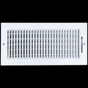 14 x 6-inch White Steel flat stamped supply register, front view