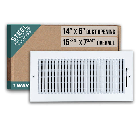 14 X 6 Duct Opening | 1 WAY Steel Air Supply Diffuser for Sidewall and Ceiling