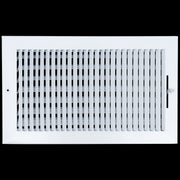 14 x 8-inch White Steel flat stamped supply register, front view