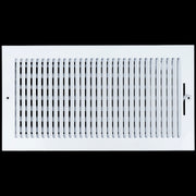 16 x 8-inch White Steel flat stamped supply register, front view