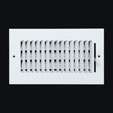 8x4 1-Way White Steel Air Supply Register, Directional Register Vent Cover for Sidewall Or Ceiling