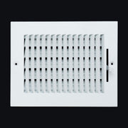 8 x 6-inch White Steel flat stamped supply register, front view