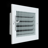 8 X 6 Duct Opening | 1 WAY Steel Air Supply Diffuser for Sidewall and Ceiling