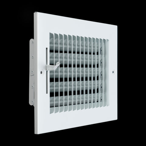 Fits 8x6 Duct Opening 1 WAY Steel Air Supply Diffuser by Handua | Register Vent Cover Grille for Sidewall and Ceiling | White | Outer Dimensions: 9.75" X 7.75"