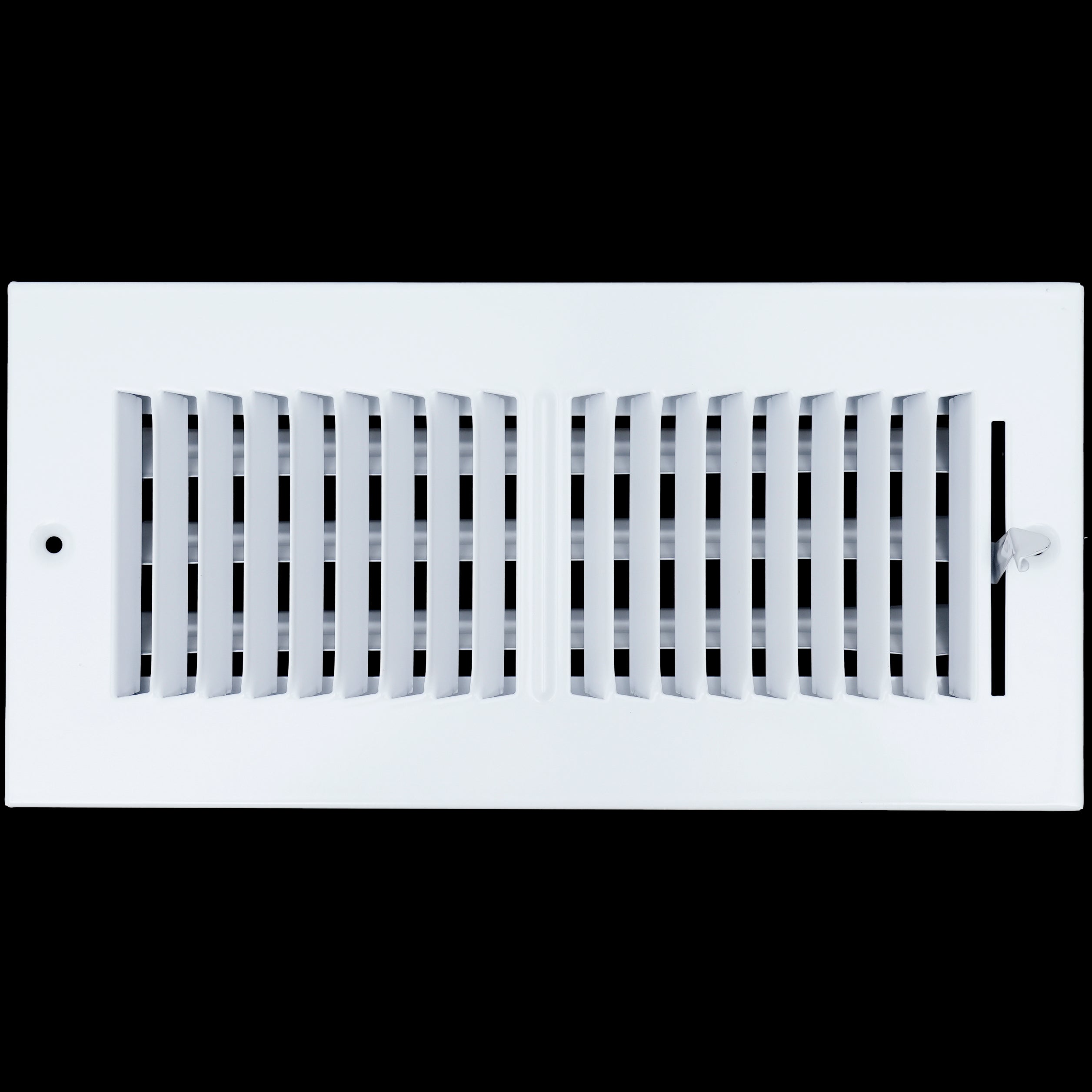 airgrilles 10 x 4 duct opening - 2 way steel air supply diffuser for sidewall and ceiling hnd-asg-wh-2way-10x4 764613097832 - 1