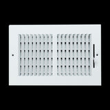 10x6 2-Way White Steel Air Supply Register, Directional Register Vent Cover for Sidewall Or Ceiling