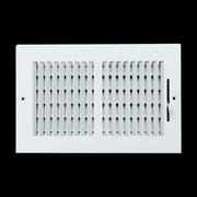 10 x 6-inch White Steel flat stamped supply register, front view