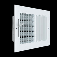 Fits 10x6 Duct Opening 2 WAY Steel Air Supply Diffuser by Handua | Register Vent Cover Grille for Sidewall and Ceiling | White | Outer Dimensions: 11.75" X 7.75"