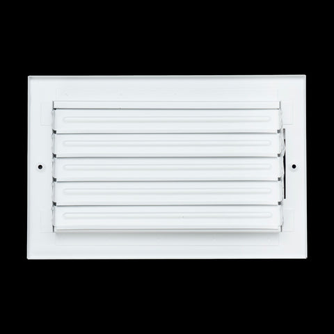 10x6 Duct Opening | 2 WAY Steel Air Supply Diffuser for Sidewall and Ceiling | White | Outer Dimension: 11-3/4"W X 7-3/4"H
