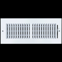 airgrilles 12 x 4 duct opening  -  2 way steel air supply diffuser for sidewall and ceiling hnd-asg-wh-2way-12x4 764613097726 - 1