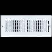 12 x 4-inch White Steel flat stamped supply register, front view