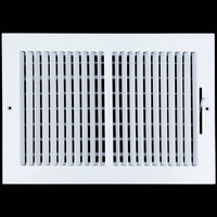 airgrilles 12 x 8 duct opening  -  2 way steel air supply diffuser for sidewall and ceiling hnd-asg-wh-2way-12x8 764613097498 - 1