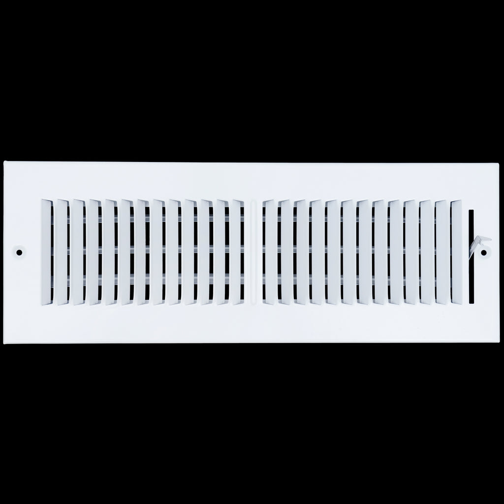 airgrilles 14 x 4 duct opening  -  2 way steel air supply diffuser for sidewall and ceiling hnd-asg-wh-2way-14x4 764613097764 - 1