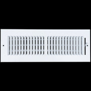 14 x 4-inch White Steel flat stamped supply register, front view