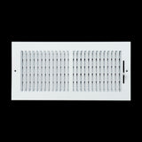 14x6 2-Way White Steel Air Supply Register, Directional Register Vent Cover for Sidewall Or Ceiling