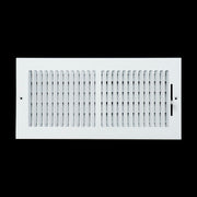 14 x 6-inch White Steel flat stamped supply register, front view