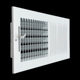14x6 Duct Opening | 2 WAY Steel Air Supply Diffuser for Sidewall and Ceiling | White | Outer Dimension: 15-3/4"W X 7-3/4"H