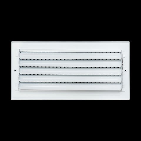 Fits 16x6 Duct Opening 2 WAY Steel Air Supply Diffuser by Handua | Register Vent Cover Grille for Sidewall and Ceiling | White | Outer Dimensions: 17.75" X 7.75"
