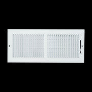 16 x 6-inch White Steel flat stamped supply register, front view