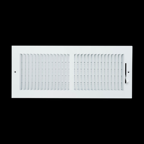 16x6 Duct Opening | 2 WAY Steel Air Supply Diffuser for Sidewall and Ceiling | White | Outer Dimension: 17-3/4"W X 7-3/4"H