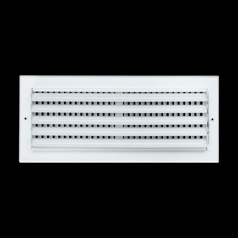16x6 Duct Opening | 2 WAY Steel Air Supply Diffuser for Sidewall and Ceiling | White | Outer Dimension: 17-3/4"W X 7-3/4"H